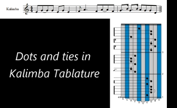 learning to play kalimba. what do the brackets mean? there are a