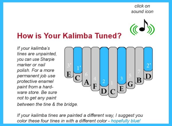 Intro to the 10-Note Kalimba in C (Hard Copy) - Image 2