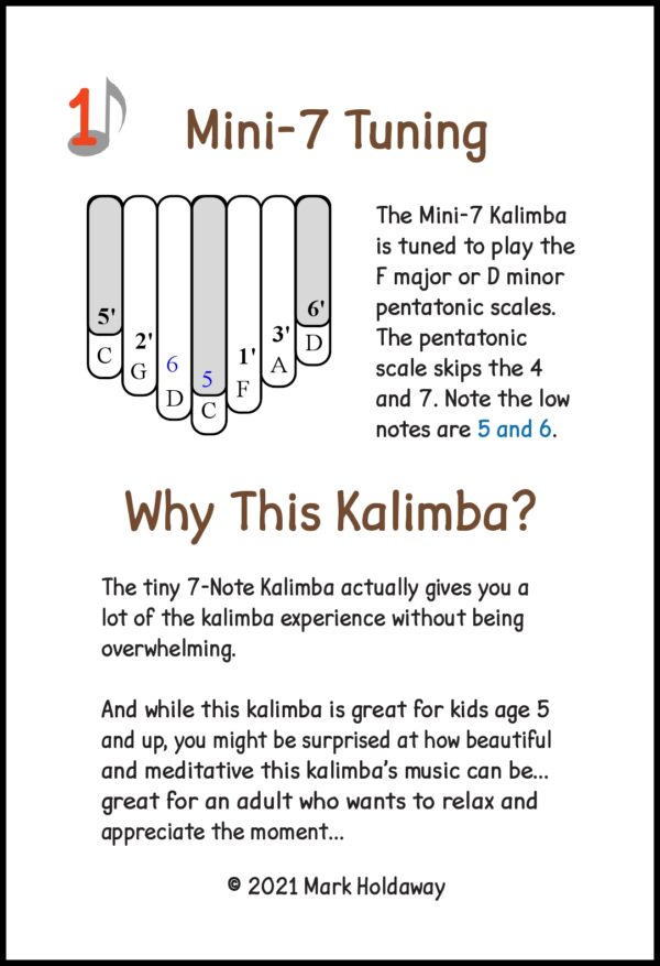 Booklet for Mini-7 (M7) Kalimba - Image 2