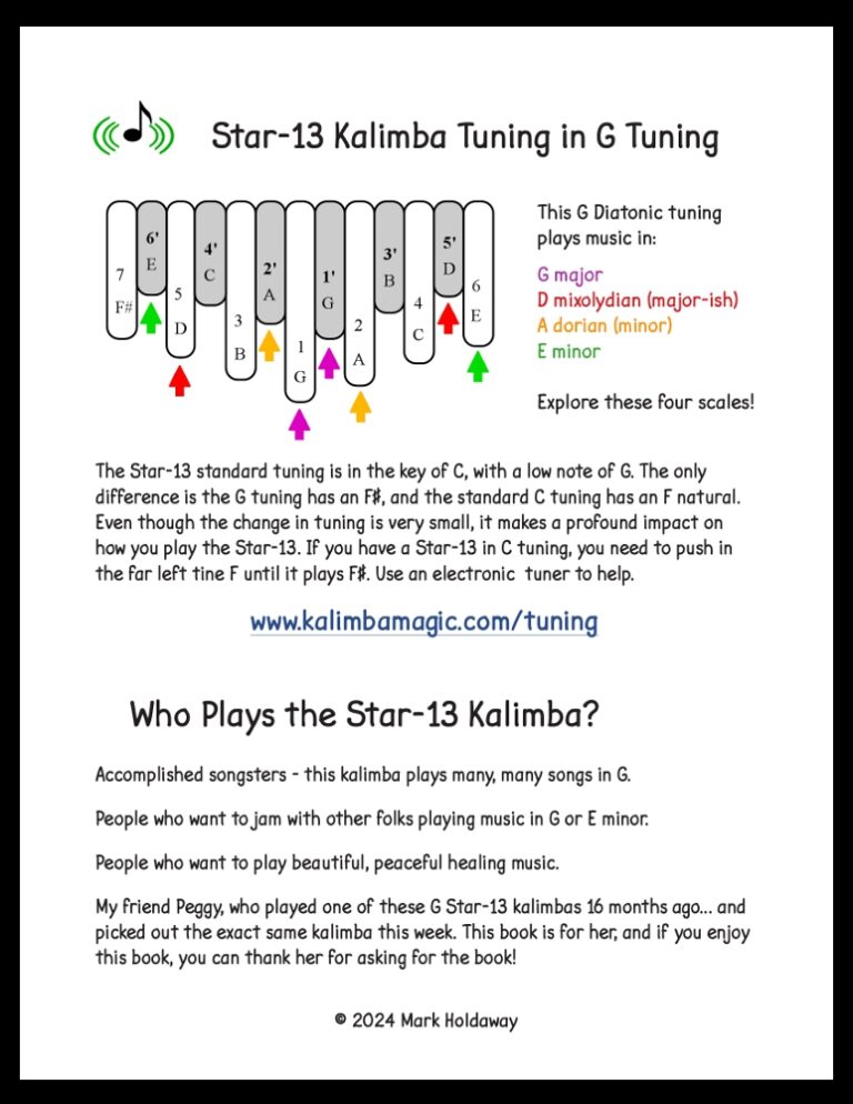 The Star13 Kalimba in G Tuning * With Download 7 Magadi Kalimbas